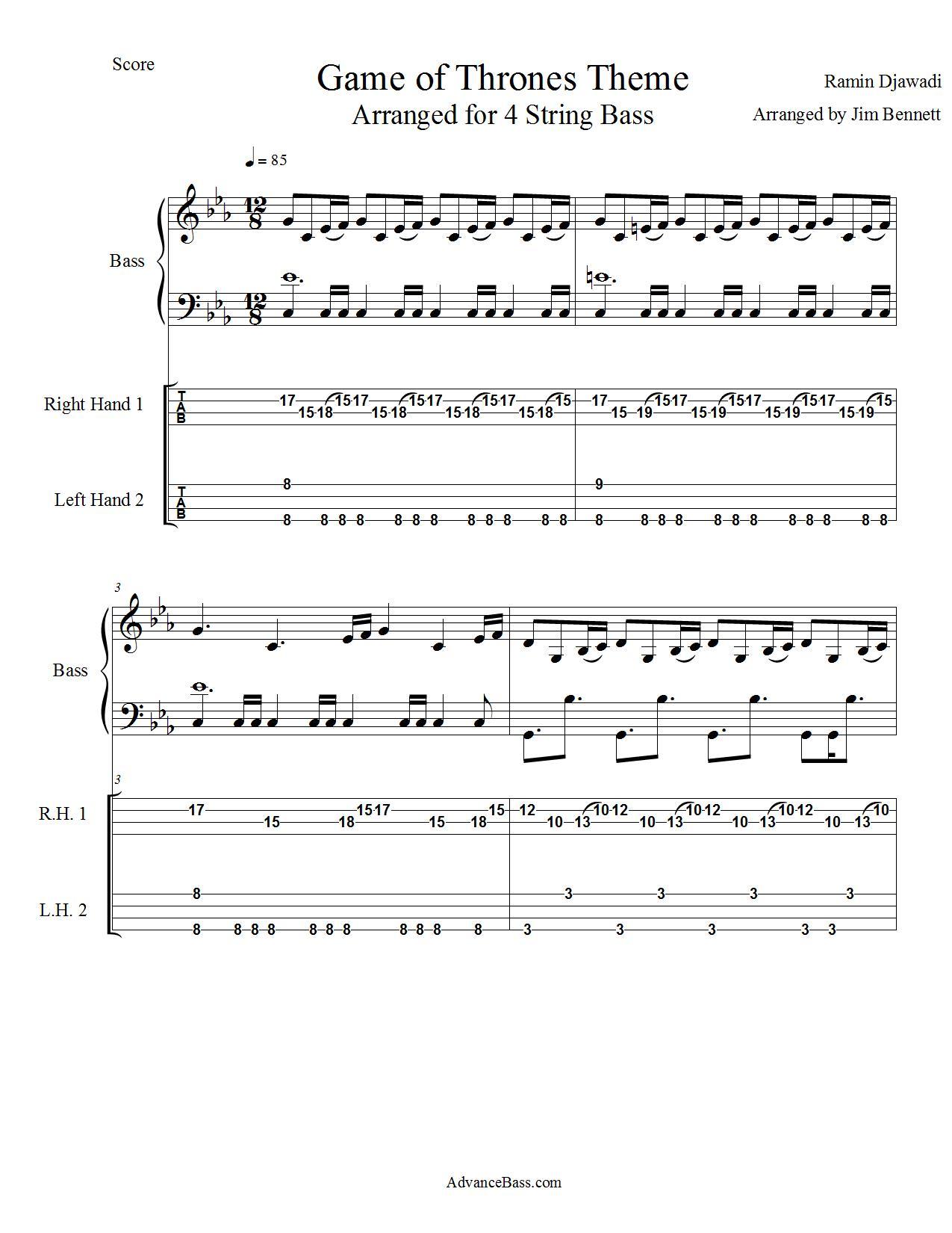 Game Of Thrones 5 String Bass