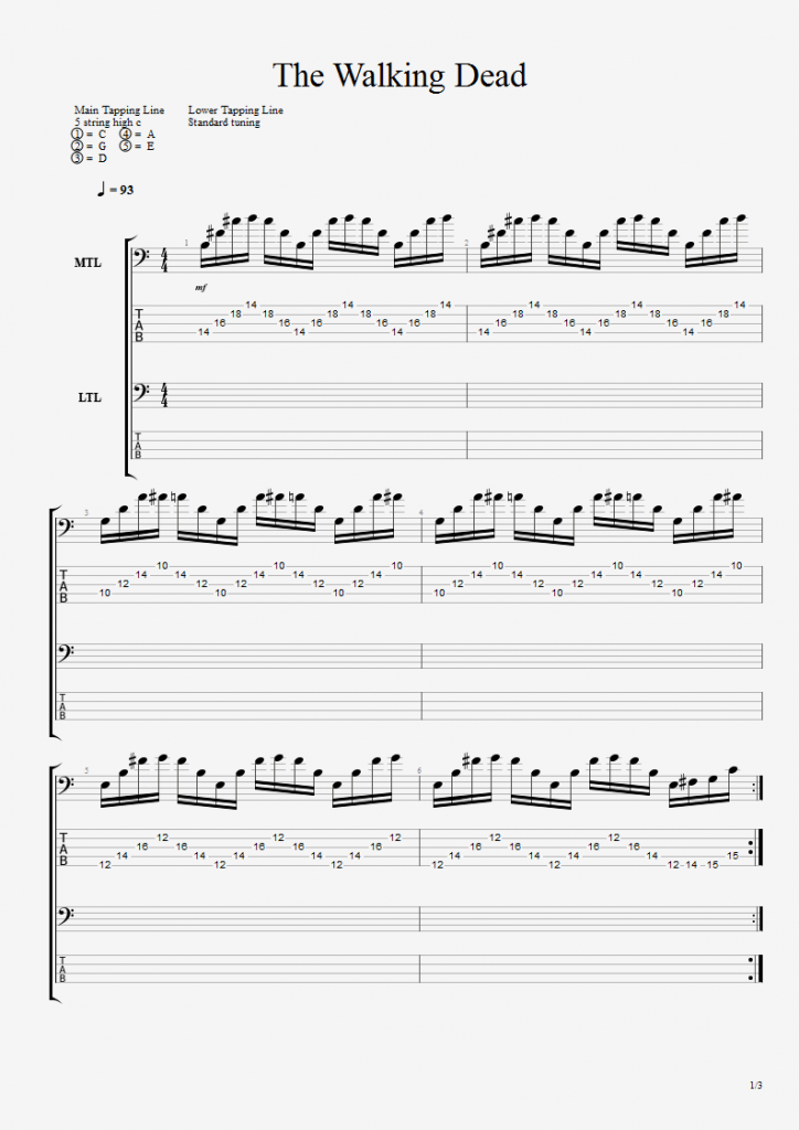 The Walking Dead – Main Theme – Tabs